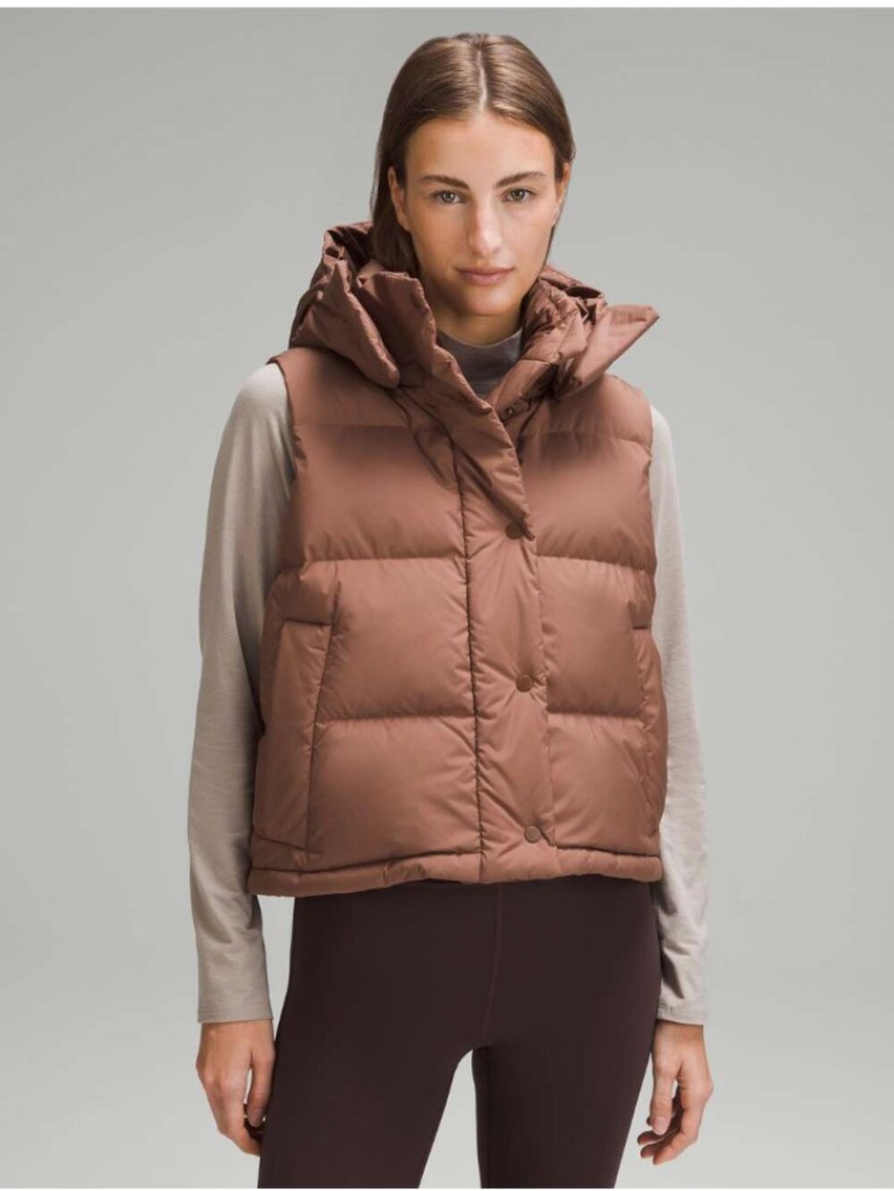 Lululemon NWOT Wunder Puff Cropped Vest Roasted Brown